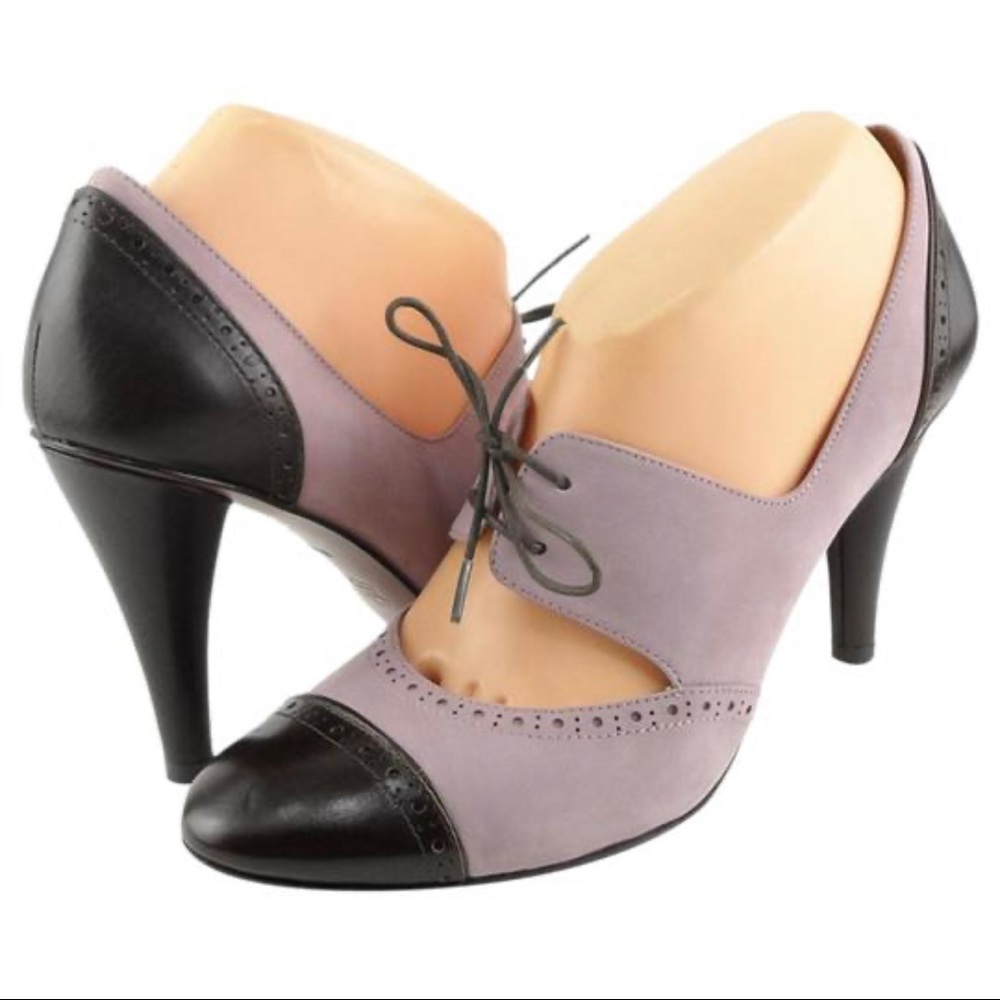 2008 Vintage! Via Spiga leather and suede Kelis blush/brown shoe